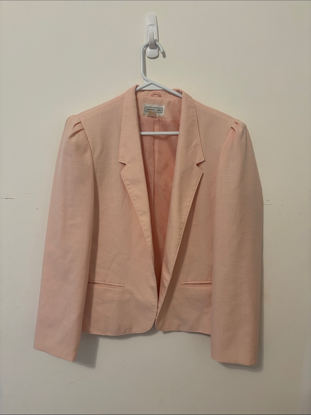 Classic Vintage Puff Sleeve Women's Peach Blazer Jacket